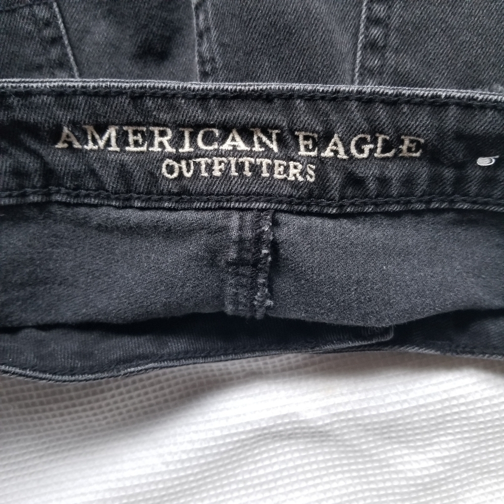 American Eagle Destressed Denim Jean Mini Skirt - Picture 5 of 5